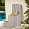 FURNIinspire Deck Boxes 50 Gallon Deck Box, Outdoor And Indoor Storage Container, Waterproof Resin Storage Bin, Storage Box, Light Brown, 22“*22”*24“ -Home Haven Furniture Store GUEST 01a79a3f 247c 476d bec2 3b4afa96f9d2