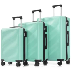 FURNIinspire Bag And Luggage Sets Travel Luggage Set Suitcase Set, 3 Piece Hard Shell Suitcases, Lightweight Suitcase, Green, 11.4"*20.1"*29.1" -Home Haven Furniture Store GUEST 02d6f71e e8d2 497e bf64 5a9d379ab897