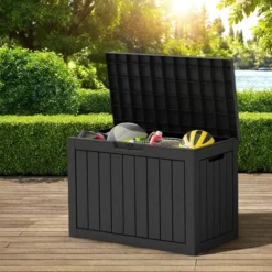 FURNIinspire Deck Boxes 45 Gallon Deck Box, Waterproof Storage Bin For Outdoor And Indoor, Storage Deck Box, All Weather Use, Black, 17“*31”*22“ -Home Haven Furniture Store GUEST 0393793d 2f07 47d1 a46b dfb423d80f01
