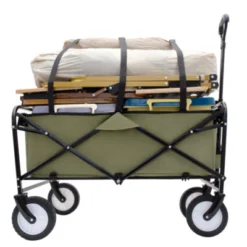 FURNIinspire Outdoor Serving Carts 360lbs Collapsible Foldable Wagon Cart With Strapping System For Camping Shopping, Green, 35.04"*21.65"*38.98" -Home Haven Furniture Store GUEST 03b6b42b fd49 4333 badc 843730cd1c01