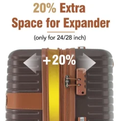 FURNIinspire Bag And Luggage Sets 24 Inch Luggage Set, Lightweight Checked Suitcase With 2 Mesh Bag Travel Business, Brown, 11"*15.9"*25.2" -Home Haven Furniture Store GUEST 04004e80 6dac 4cc0 8ad2 46db17c16c6c