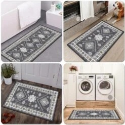 FURNIinspire Floor Mats 2 Piece Farmhouse Kitchen Rug Washable Area Rugs Non Skid Bohemian Mat For Hallway Entryway, Grey, 60"*20" -Home Haven Furniture Store GUEST 04a2b56a c3c0 4b20 8af1 5d7c991e0eb8