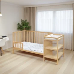 FURNIinspire Cribs Convertible Crib Baby Crib Baby Bed, Toddler Crib Changer Combo, 3 In 1 Crib Nursery Cribs For Bedroom, Brown, 71.5"*29.75"*35" -Home Haven Furniture Store GUEST 056af9ac f599 4d80 8b0e 54cef036a73d