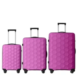 FURNIinspire Bag And Luggage Sets 3 Piece Travel Luggage With Rolling Wheels, Lightweight Hard Shell Suitcase Set, Pink, 20.08"*11.81"*30.12" -Home Haven Furniture Store GUEST 062fb948 c930 4e0e b584 aacd6a5eead8