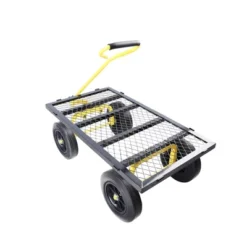 FURNIinspire Wheelbarrows And Lawn Carts Tools Cart Wagon Cart, Garden Cart Trucks With Solid Wheels And Yellow Handle, Black, 37“*19"*40" 10 FURNIinspire Wheelbarrows And Lawn Carts Tools Cart Wagon Cart, Garden Cart Trucks With Solid Wheels And Yellow Handle, Black, 37“*19"*40" -Home Haven Furniture Store GUEST 069caed3 ef04 4501 870d babe97120552