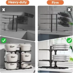 FURNIinspire Pots And Pans Organizer Stainless Steel Pots Organizer Rack For Cookware, Pots Rack For Kitchen Storage, Black, 9.75"*17.55"*2.34" -Home Haven Furniture Store GUEST 06ca39bf 2f74 4ae9 abc2 a680996b4fcd