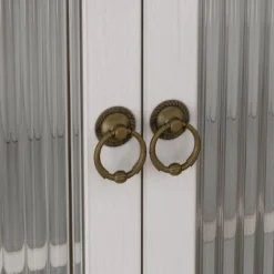 FURNIinspire Kitchen And Dining Cabinets Vintage Glass Door Wood Wall Cabinet, Dining Room Pantry Cabinet With Towel Rack, White, 7.08"*24.8"*23.62" -Home Haven Furniture Store GUEST 093d1b29 6eca 4260 afd9 141bc221be07