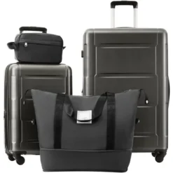 FURNIinspire Bag And Luggage Sets 2 Piece Luggage Set With Bags Spinner Wheels Abs Lightweight Suitcase With TSA Lock, Black, 18"*12"*28" 11 FURNIinspire Bag And Luggage Sets 2 Piece Luggage Set With Bags Spinner Wheels Abs Lightweight Suitcase With TSA Lock, Black, 18"*12"*28" -Home Haven Furniture Store GUEST 099eb463 955a 4d28 b777 9282fd2fe76b