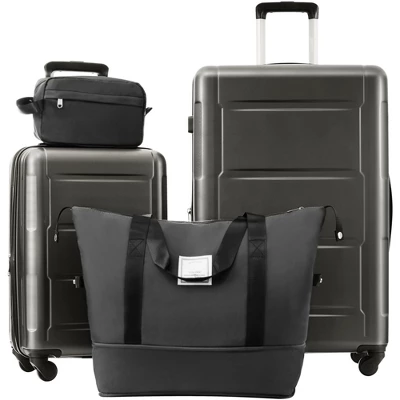 FURNIinspire Bag And Luggage Sets 2 Piece Luggage Set With Bags Spinner Wheels Abs Lightweight Suitcase With TSA Lock, Black, 18"*12"*28" 7 FURNIinspire Bag And Luggage Sets 2 Piece Luggage Set With Bags Spinner Wheels Abs Lightweight Suitcase With TSA Lock, Black, 18"*12"*28" - Image 5