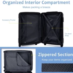 FURNIinspire Bag And Luggage Sets 20 Inch Luggage Set, Lightweight Checked Suitcase With 2 Mesh Bag Travel, Sky Blue, 8.3"*13.6"*21.5" -Home Haven Furniture Store GUEST 09b7de81 0b3e 4967 9f63 65bd20d8ba38