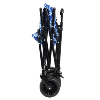 FURNIinspire Outdoor Serving Carts Fish 400L Collapsible Wagon Beach Wagon With Big Wheels For Camping, Sports, Blue, 35.04"*24.41"*38.58" 5 FURNIinspire Outdoor Serving Carts Fish 400L Collapsible Wagon Beach Wagon With Big Wheels For Camping, Sports, Blue, 35.04"*24.41"*38.58" - Image 3