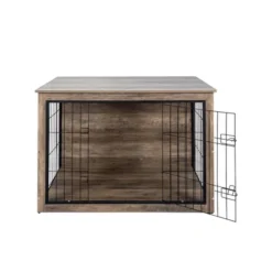 FURNIinspire Pet Crates And Houses Furniture Style Dog Crate Pet Cage With Double Doors, Indoor Wooden Dog Kennel, Brown, 44.49"*29.53"*30.51" -Home Haven Furniture Store GUEST 0bd7be24 931b 4e88 924c 60e7dab2ebbf