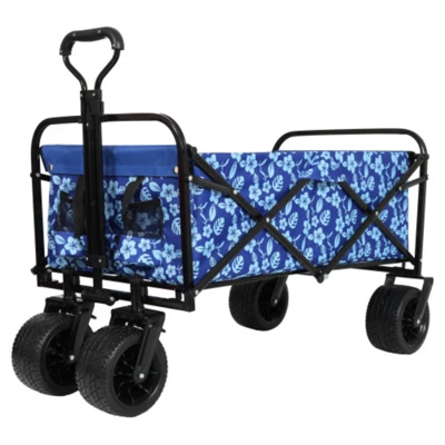 FURNIinspire Outdoor Serving Carts Fish 400L Collapsible Wagon Beach Wagon With Big Wheels For Camping, Sports, Blue, 35.04"*24.41"*38.58" 7 FURNIinspire Outdoor Serving Carts Fish 400L Collapsible Wagon Beach Wagon With Big Wheels For Camping, Sports, Blue, 35.04"*24.41"*38.58" - Image 5