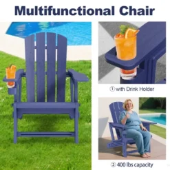 FURNIinspire Patio Accent Chairs Outdoor Folding Chairs Adirondack Chair, Portable Chair With Handles For Backyard, Navy Blue, 31.4"*29.6"*36.4" -Home Haven Furniture Store GUEST 0cfeb7e2 0bb8 4bff b290 e1d473a15808