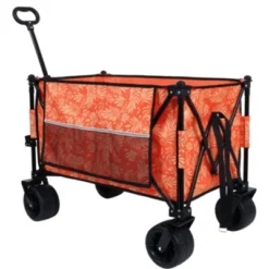 FURNIinspire Outdoor Serving Carts Collapsible Foldable Extended Wagon 480lb Weight Capacity All-Terrain Beach Wheels, Orange, 37.4"*23.03"*38.98" -Home Haven Furniture Store GUEST 0e53ddf4 c030 45a7 9abd 71626b1b0ed6