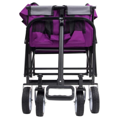 FURNIinspire Outdoor Serving Carts Rolling Cart Wagon Carts Foldable Utility Cart, Beach Cart For Picnic Outdoors, Purple, 25.98"*17.32"*37.4" 6 FURNIinspire Outdoor Serving Carts Rolling Cart Wagon Carts Foldable Utility Cart, Beach Cart For Picnic Outdoors, Purple, 25.98"*17.32"*37.4" - Image 4