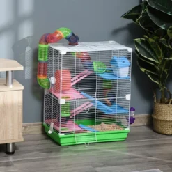 FURNIinspire 5 Tier Hamster Cage,Portable Carry Handle,Rat Gerbil Cage With Food Dish, Exercise Wheel,18"*11,75"*22.75" -Home Haven Furniture Store GUEST 100b7d0f ff91 4b04 a808 9ac129d9a020