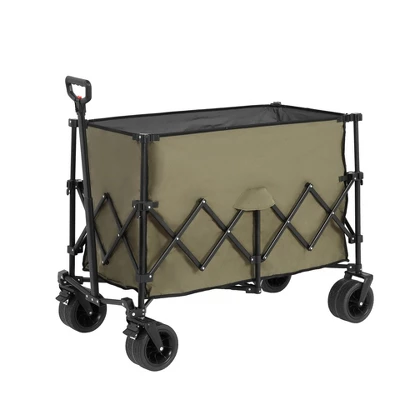 FURNIinspire Wheelbarrows And Lawn Carts Beach Wagon Lawn Cart Garden Cart, Heavy Duty Folding Utility Yard Cart, Green, 20.87"*42.91"*32.68" 5 FURNIinspire Wheelbarrows And Lawn Carts Beach Wagon Lawn Cart Garden Cart, Heavy Duty Folding Utility Yard Cart, Green, 20.87"*42.91"*32.68" - Image 3