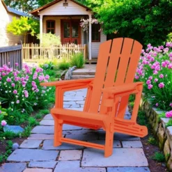 FURNIinspire Patio Accent Chairs Outdoor Folding Chairs Adirondack Chair, Portable Chair With Handles For Beach, Backyard, Orange, 31.4"*29.6"*36.4" -Home Haven Furniture Store GUEST 11d78426 7509 49d2 8b62 d1e3600cd522
