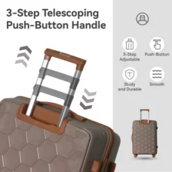 FURNIinspire Bag And Luggage Sets 3 Piece Travel Luggage With Rolling Wheels, Lightweight Hard Shell Suitcase Set, Brown, 20.08"*11.81"*30.12" -Home Haven Furniture Store GUEST 13591023 227f 4d8c a589 b716d79a82aa