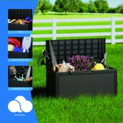 FURNIinspire Deck Boxes, Outdoor Patio Storage Box With Large Storage Capacity For Patio Furniture Cushions Garden Tools, Black, 48.03"*21.46"*24.53" -Home Haven Furniture Store GUEST 13a90d0d 00b4 4d35 a9bc 352f4d4f9347
