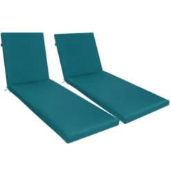 FURNIinspire Outdoor Seat Cushions Chair Cushion Replacement Outdoor Chaise Lounge Cushion 2 PCS For Patio Garden, Backyard, Blue, 75"*24"*2.7" -Home Haven Furniture Store GUEST 13b5e2f8 c892 4b37 a111 37f0e7dc40bb