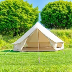 FURNIinspire Camping Tents Canvas Tent Bell Tent, Versatile Yurt Tent For Family Camping, Outdoor Hunting, Party, White, 132.68"*204.72"*107.09" -Home Haven Furniture Store GUEST 155dc935 faf3 44d3 95dd ecba44916489