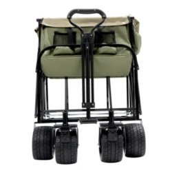 FURNIinspire Outdoor Serving Carts 440lbs Collapsible Foldable Wagon Cart With Strapping System For Camping Sports, Green, 35.04"*22.44"*38.58" -Home Haven Furniture Store GUEST 15631ad9 529b 4ee4 a86a b5f95f2dd7cc