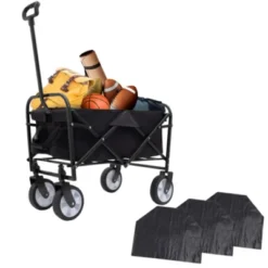 FURNIinspire Outdoor Serving Carts Minimeetall Multi-use Bag Collapsible Foldable Wagon Cart Beach Wagon For Camping, Black, 25.98"*17.32"*37.4" -Home Haven Furniture Store GUEST 162d4e77 53c8 45e0 bced 827cbc22e797