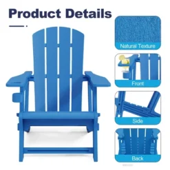 FURNIinspire Patio Accent Chairs Outdoor Folding 2PCS Chairs Adirondack Chair, Portable Chair With Handles For Backyard, Blue, 31.4"*29.6"*36.4" -Home Haven Furniture Store GUEST 17618638 2c1e 41ba 8592 47f51574750e