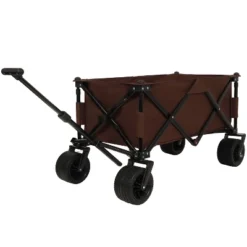 FURNIinspire Wheelbarrows And Lawn Carts Utility Park Garden Cart, Heavy Duty Garden Cart Folding Camping Cart, Brown, 37.8"*21.65"*34.33" -Home Haven Furniture Store GUEST 1815425e 0b13 402c b20a 2cf07e57ae2c