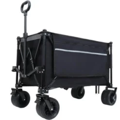FURNIinspire Outdoor Serving Carts Foldable Garden Cart With Heavy-Duty Wheels 480lbs Load Capacity Portable For Camping, Black, 37.4"*23.03"*38.98" -Home Haven Furniture Store GUEST 18412652 1fe9 4c8a b27e 22a468c98b19