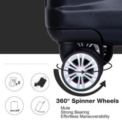 FURNIinspire Bag And Luggage Sets 5 Piece Expandable Hard Shell Suitcase Set Stylish Rolling Travel Luggage For Family, Black, 20.28"*11.42"*30.31" -Home Haven Furniture Store GUEST 196d8917 f794 46b8 8b4b 67f567b871bd