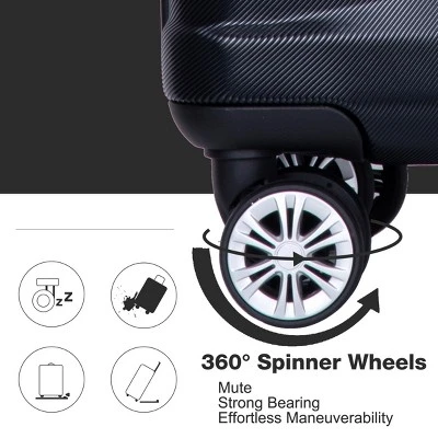 FURNIinspire Bag And Luggage Sets 5 Piece Expandable Hard Shell Suitcase Set Stylish Rolling Travel Luggage For Family, Black, 20.28"*11.42"*30.31" 5 FURNIinspire Bag And Luggage Sets 5 Piece Expandable Hard Shell Suitcase Set Stylish Rolling Travel Luggage For Family, Black, 20.28"*11.42"*30.31" - Image 3