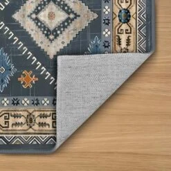 FURNIinspire Floor Mats Home 3 Piece Kitchen Rug Machine Washable Floor Mat For Living Room, Vintage Carpet, Non Slip, Dark Blue, 60"*20" -Home Haven Furniture Store GUEST 19de246a 2b50 4a00 acb0 23201bd10318