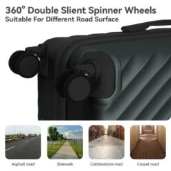 FURNIinspire Bag And Luggage Sets 3 Piece Rolling Luggage Travel Suitcase Set, Lightweight Durable Suitcases With Wheels, Black , 21.06"*11.81"*30.31" -Home Haven Furniture Store GUEST 1a6e290f f4e1 4397 a5f3 265a93f99140