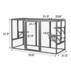 FURNIinspire Pet Crates And Houses, Cat Cage, Perfect Size For Small Cats, Gray, 72.1"*31.7"*44.6" -Home Haven Furniture Store GUEST 1bf66397 10fa 4f95 8b9c ec806e8e7814