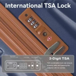 FURNIinspire Bag And Luggage Sets 3 Piece Rolling Luggage Travel Suitcase Set, Lightweight Durable Suitcases With Wheels, Blue, 21.06"*11.81"*30.31" -Home Haven Furniture Store GUEST 1c49b8bc aa61 4821 a3c7 2c5904036e39