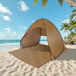 FURNIinspire Camping Tents Pop Up Beach Tent Sun Shade Shelter For Outdoor Beach Camping, Waterproof Tent Canopy, Brown, 64.96"*59.06"*43.3" -Home Haven Furniture Store GUEST 1c6ac6c3 35c7 4dc5 9f13 7b7b12ed8eea