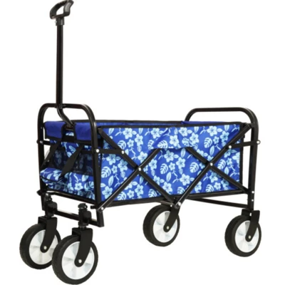 FURNIinspire Outdoor Serving Carts Colorful Collapsible Foldable Wagon Cart Beach Wagon Utility Wagon Grocery Cart 225lbs, Blue, 35.04"*22.44"*38.58" 7 FURNIinspire Outdoor Serving Carts Colorful Collapsible Foldable Wagon Cart Beach Wagon Utility Wagon Grocery Cart 225lbs, Blue, 35.04"*22.44"*38.58" - Image 5