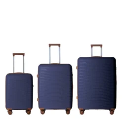 FURNIinspire Bag And Luggage Sets 3 Piece Textured Travel Luggage, Hard Suitcase Set With Wheels, Scratch-Resistant, Navy Blue, 21.46"*12.01"*30.51" -Home Haven Furniture Store GUEST 1c95849a 69b3 4e55 a473 09920ff31724