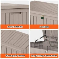 FURNIinspire Deck Boxes, Outdoor Patio Storage Box With Large Storage Capacity For Furniture Cushions Garden Tools, Brown, 54.3"*26.5"*28.7" -Home Haven Furniture Store GUEST 1cc2693c 72ef 4ce2 87c2 e9fb8a86452f