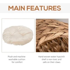 FURNIinspire Pet Crates And Houses Cat Bed With Cushions, Cat Basket Bed, High Cat House, Comfy Kitty Basket House, Brown, 16.5"*19.75"*23.5" -Home Haven Furniture Store GUEST 1ddf18f1 df75 4dc1 8e6b c157ec796244