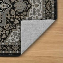 FURNIinspire Floor Mats Home 3 Piece Kitchen Rug Machine Washable Floor Mat For Living Room, Vintage Carpet, Non Slip, Black, 60"*20" -Home Haven Furniture Store GUEST 1e608987 da0f 4ba5 b35f 9329e3be7d43