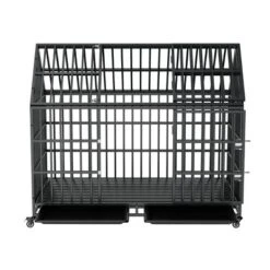 FURNIinspire Pet Crates And Houses 54 Inches Heavy Duty Dog Cage With Removable Roof And Wheels For Comfortable Pet Living, Black, 46"*29.5"*54" -Home Haven Furniture Store GUEST 1fdb186e 80ff 435f 82fc 513e0bb19068
