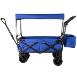 FURNIinspire Outdoor Serving Carts Extra Large Collapsible Garden Cart With Removable Canopy Folding Wagon Utility Carts, Blue, 39"*21.4"*39" -Home Haven Furniture Store GUEST 21d0ad85 ef3a 4e62 bf77 ab30f20026f7