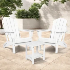 FURNIinspire Patio Seating Sets Folding Adirondack Chairs With Side Table, 3-Piece Rocking Chairs Set With Wood Texture, White, 30“*28”*35“ 10 FURNIinspire Patio Seating Sets Folding Adirondack Chairs With Side Table, 3-Piece Rocking Chairs Set With Wood Texture, White, 30“*28”*35“ -Home Haven Furniture Store GUEST 22600230 bfc2 4cc3 bcfd b4f747b747af