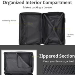 FURNIinspire Bag And Luggage Sets 3 Piece Suitcase Set, Expandable Hard Shell Carry On Luggage Sets, Travel Luggage Black, 12"*18.3"*29.9" -Home Haven Furniture Store GUEST 226b5497 7d77 4358 b75a 3c1329f63f82