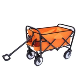 FURNIinspire Outdoor Serving Carts Multi-use Bag Collapsible Foldable Wagon Cart Beach Wagon For Camping Shopping, Orange, 25.98"*17.32"*37.4" -Home Haven Furniture Store GUEST 22a16b61 69a0 414c 9c5b a4abb7735201