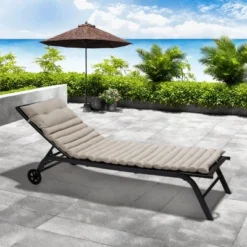 FURNIinspire Outdoor Seat Cushions 2pcs Waterproof Chaise Lounge Cushion Replacement, Breathable Outdoor Cushion Set, Brown, 76"*23.61"*2.36" -Home Haven Furniture Store GUEST 22b62118 cf22 48a9 ae9f 15bf368aa732